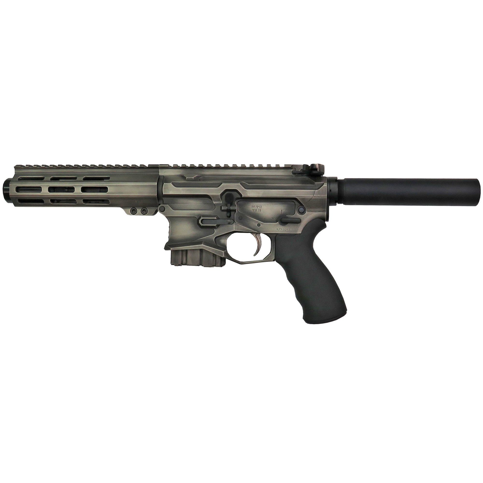 WMD Guns .223 Remington AR Pistol with 5" Barrel, Silver - 1NIBX556AMBI5D - Wmd Guns