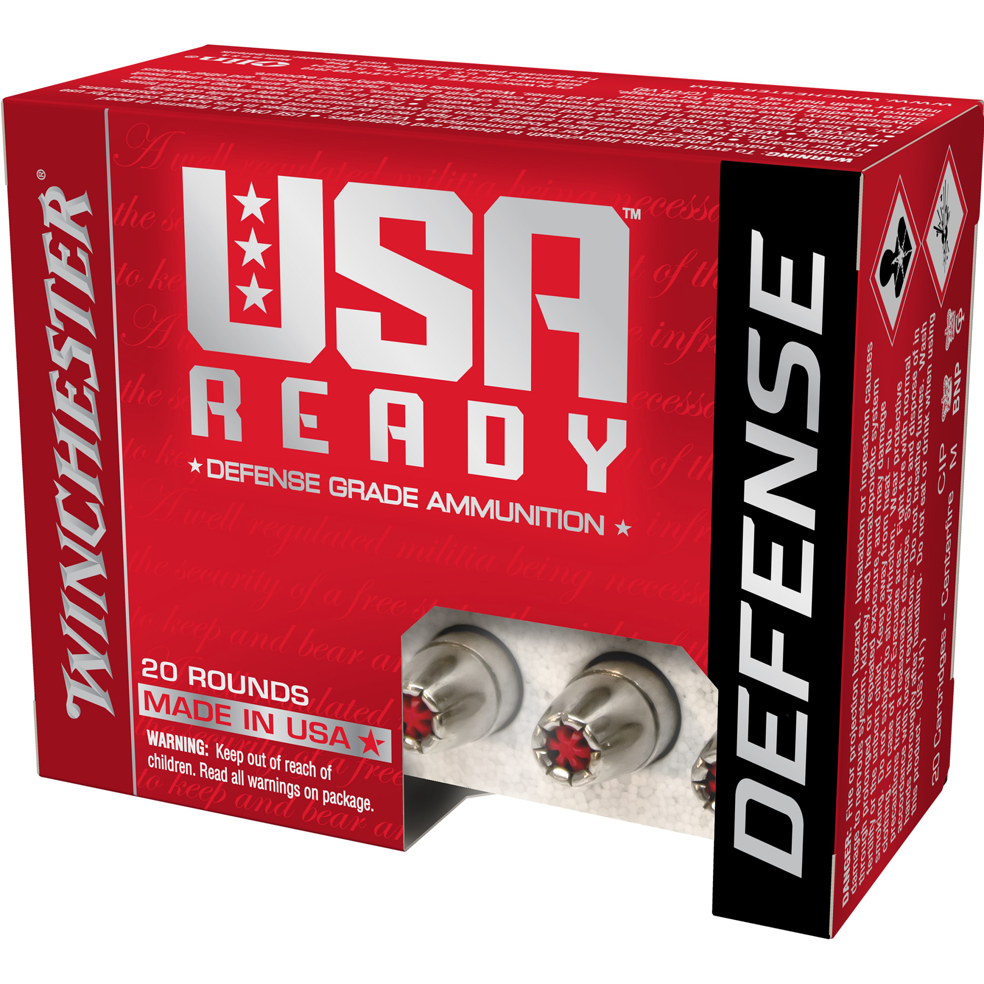 Winchester USA READY 10mm Ammunition, 50 Rounds FMJ 180Gr - RED10 - Winchester