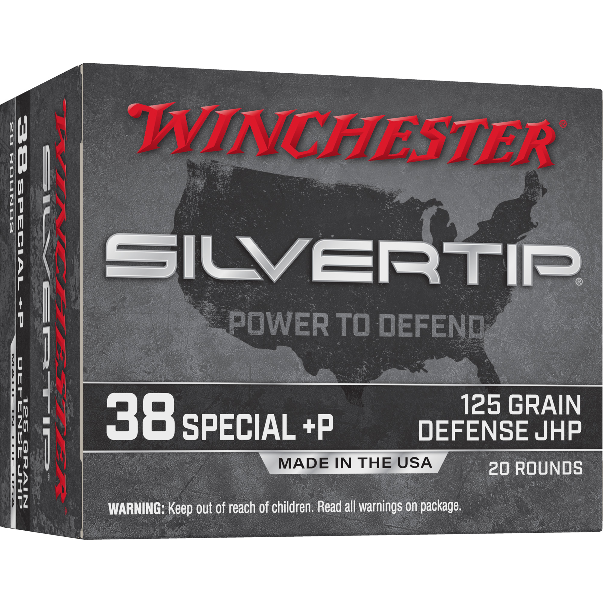 Winchester SILVERTIP .38 Special Ammunition, 20 Rounds JHP 125Gr - W38PST