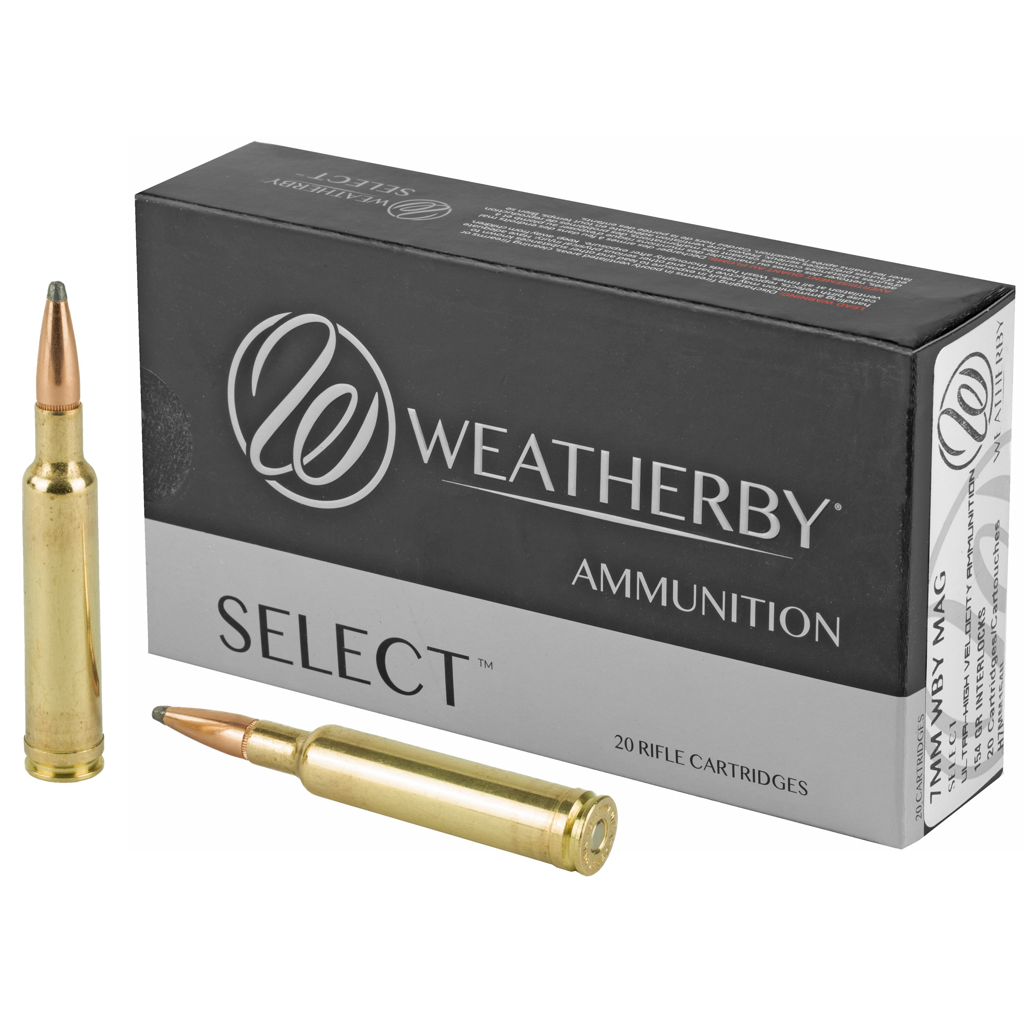 Weatherby Select 7mm Weatherby Mag Ammunition, 20 Rounds InterLock 154Gr - H7MM154IL - Weatherby