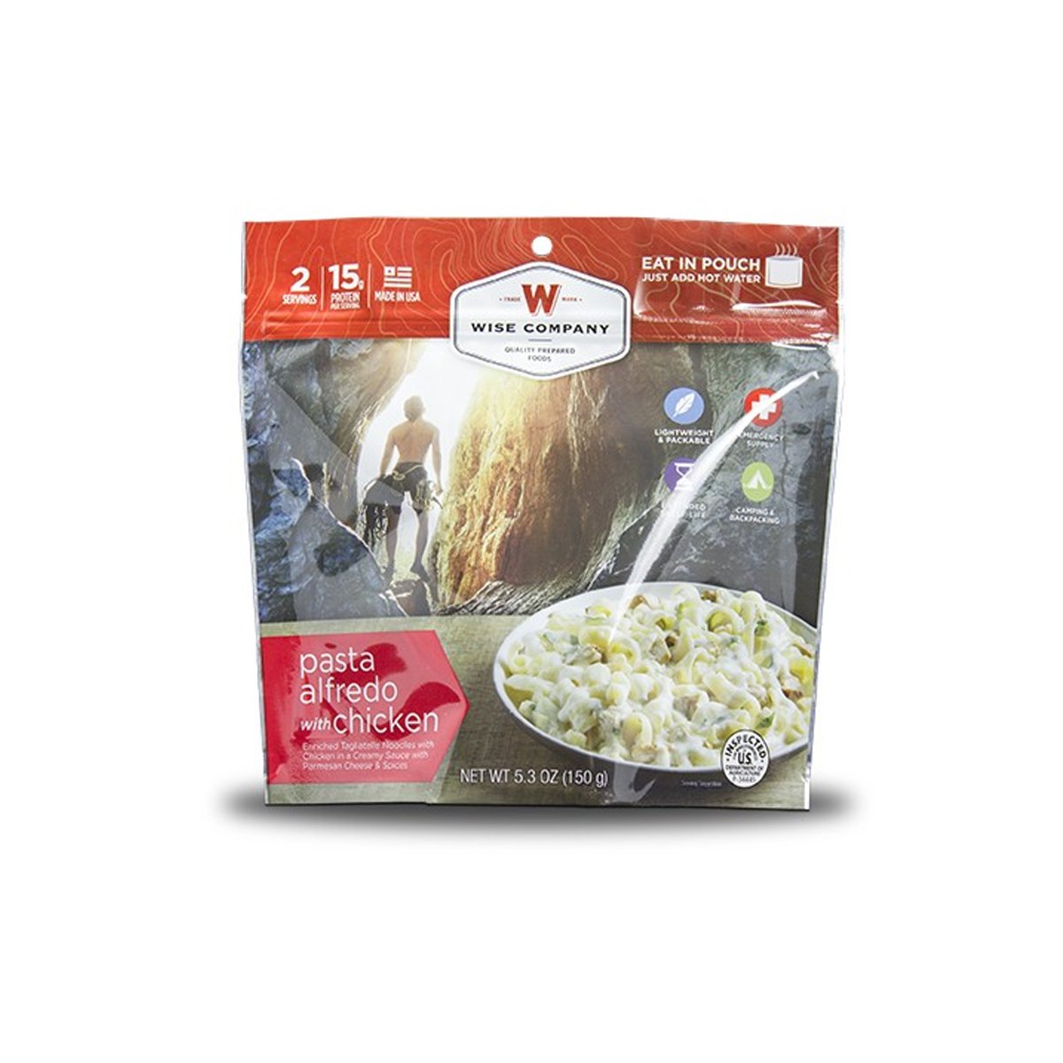 Wise Foods Outdoor Pasta Alfredo with Chicken Camping Food - 03-902 - Wise Food