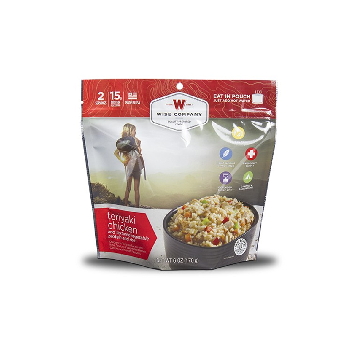 Wise Foods Outdoor Teriyaki Chicken and Rice Camping Food - 03-903 - Wise Food