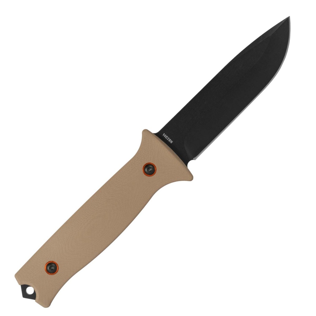 704 Gear Baron Fixed Blade Drop Point Knife, Flat Dark Earth - FB-T-14
