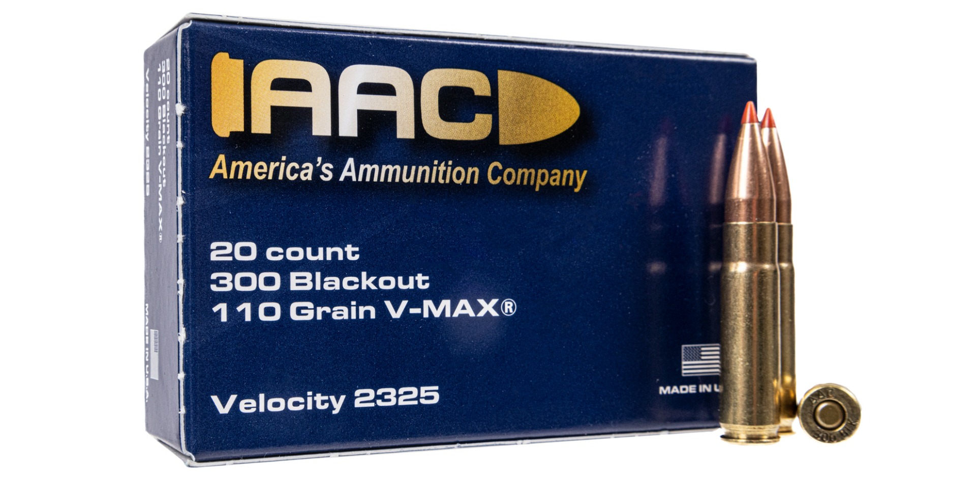 AAC 300 Blackout Ammo 110 Grain V-Max 20rd Box - Aac Ammo