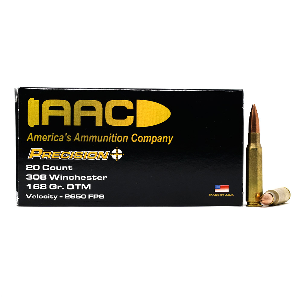 AAC 308 Winchester Ammo 168 Grain OTM 20Rd Box