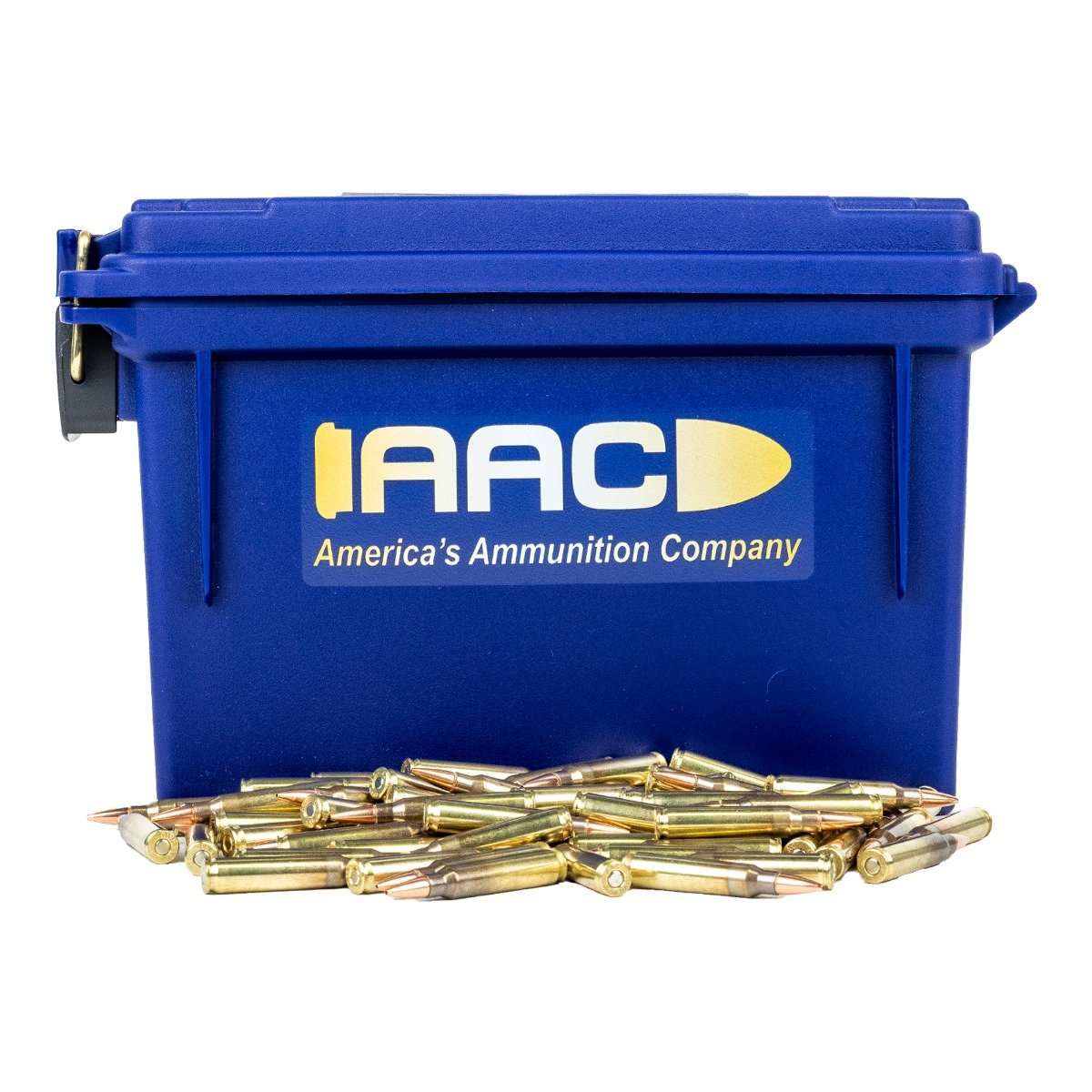 AAC 5.56 NATO 77 Grain OTM Ammo 250rd With AAC Blue 30 Cal Ammo Can - Aac Ammo