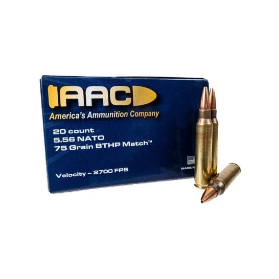 AAC 5.56 NATO 75 Grain BTHP Match w/ Cannelure 300rd Bundle