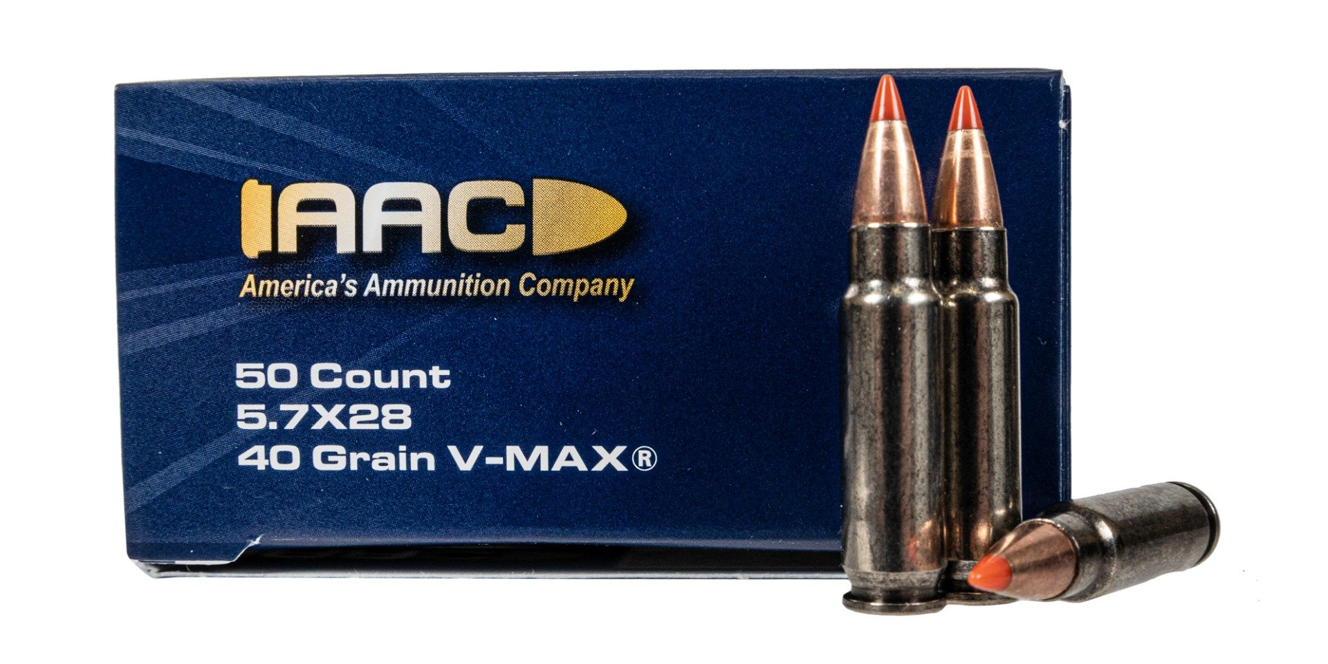 AAC 5.7x28mm Ammo 40 Grain V-Max 50rd Box - Aac Ammo