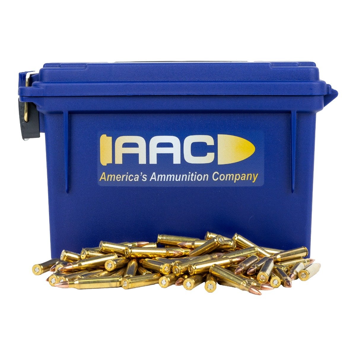 AAC 223REM 55 Grain FMJ Remanufactured Ammo 250rd With AAC Blue 30 Cal Ammo Can - Aac