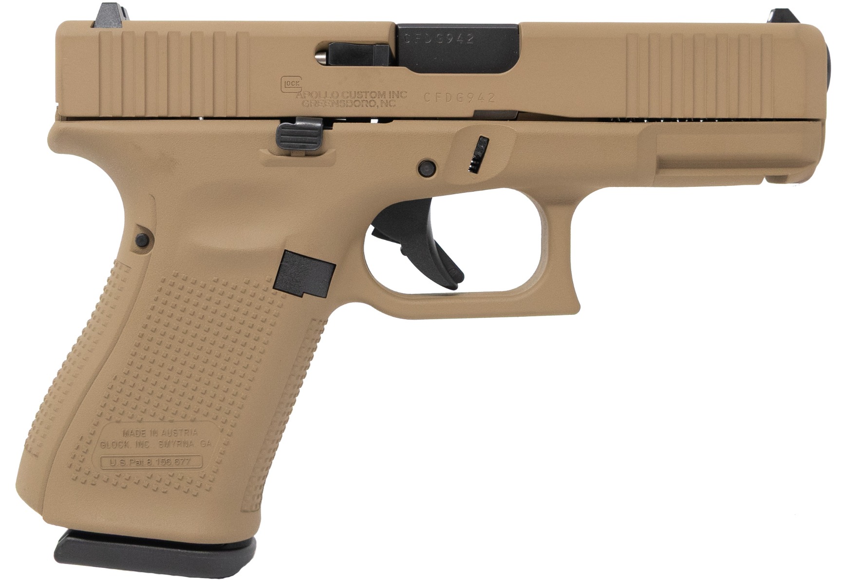 Glock 19 G5 4.02" 9mm (3)15rd Pistol, Davidsons Dark Earth - ACG-57020AUS - Glock