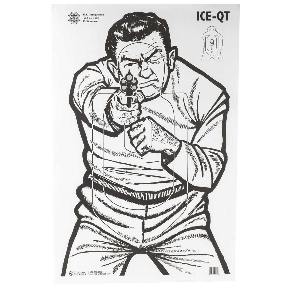 Action Target Law Enforcement 23" x 35" 2009 Version ICE QT Target, 100/box - ICE-QT(2009)-100 - Action Target