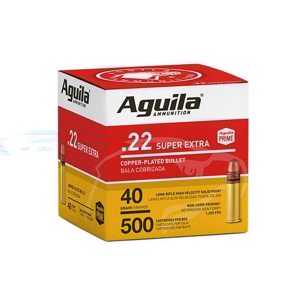 Aguila Super Extra 40 gr Copper Plated .22 LR Ammo, 500 Rounds - 1B221115 - Aguila
