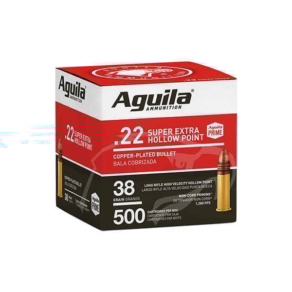Aguila Super Extra Hollow Point 38 gr HP .22 LR Ammunition 500 Rounds - 1B221118 - Aguila
