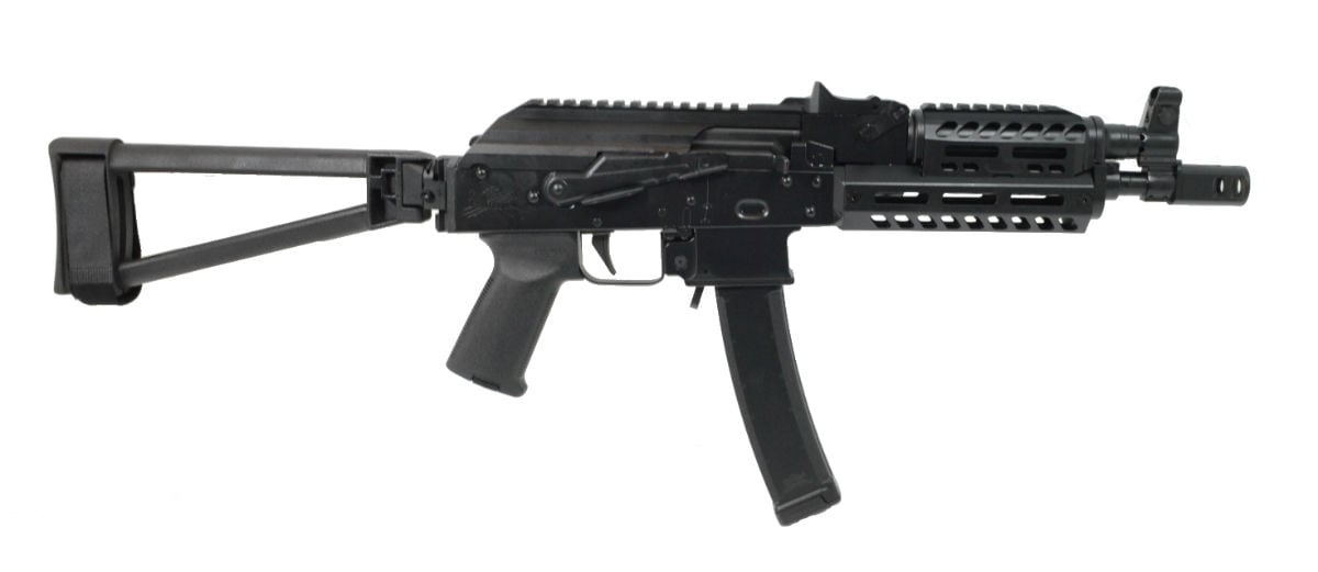 PSA AK-V 9mm MOE ALG Railed Triangle Side Folding Pistol, Black - Palmetto State Armory