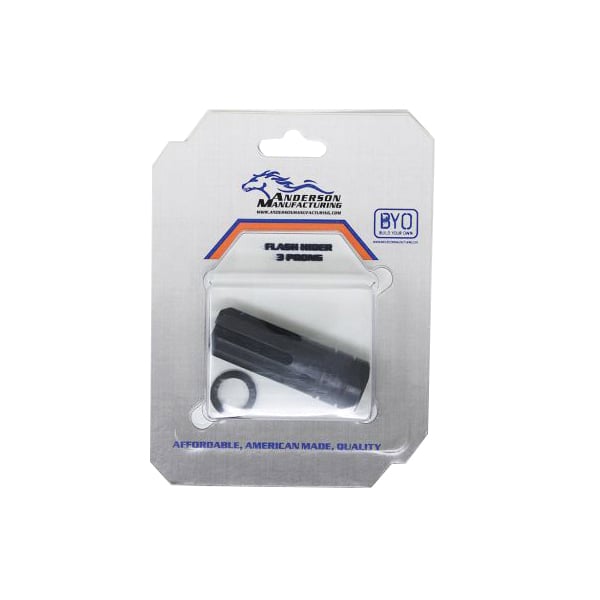 Anderson Manufacturing 3-Prong Flash Hider 1/2-28, Black - Anderson Manufacturing