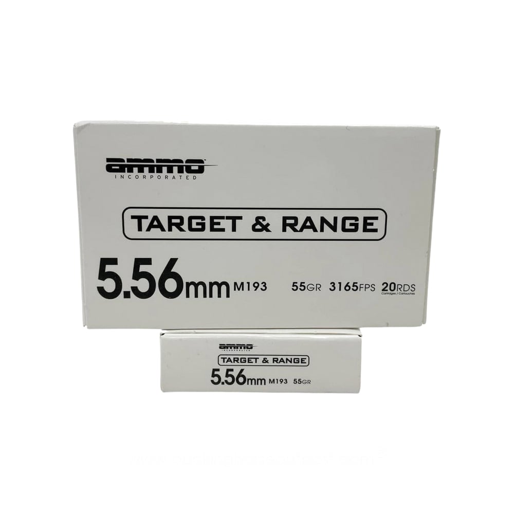 Ammo Inc Target and Range 5.56x45mm 55 gr FMJ 20rds - Ammo Inc