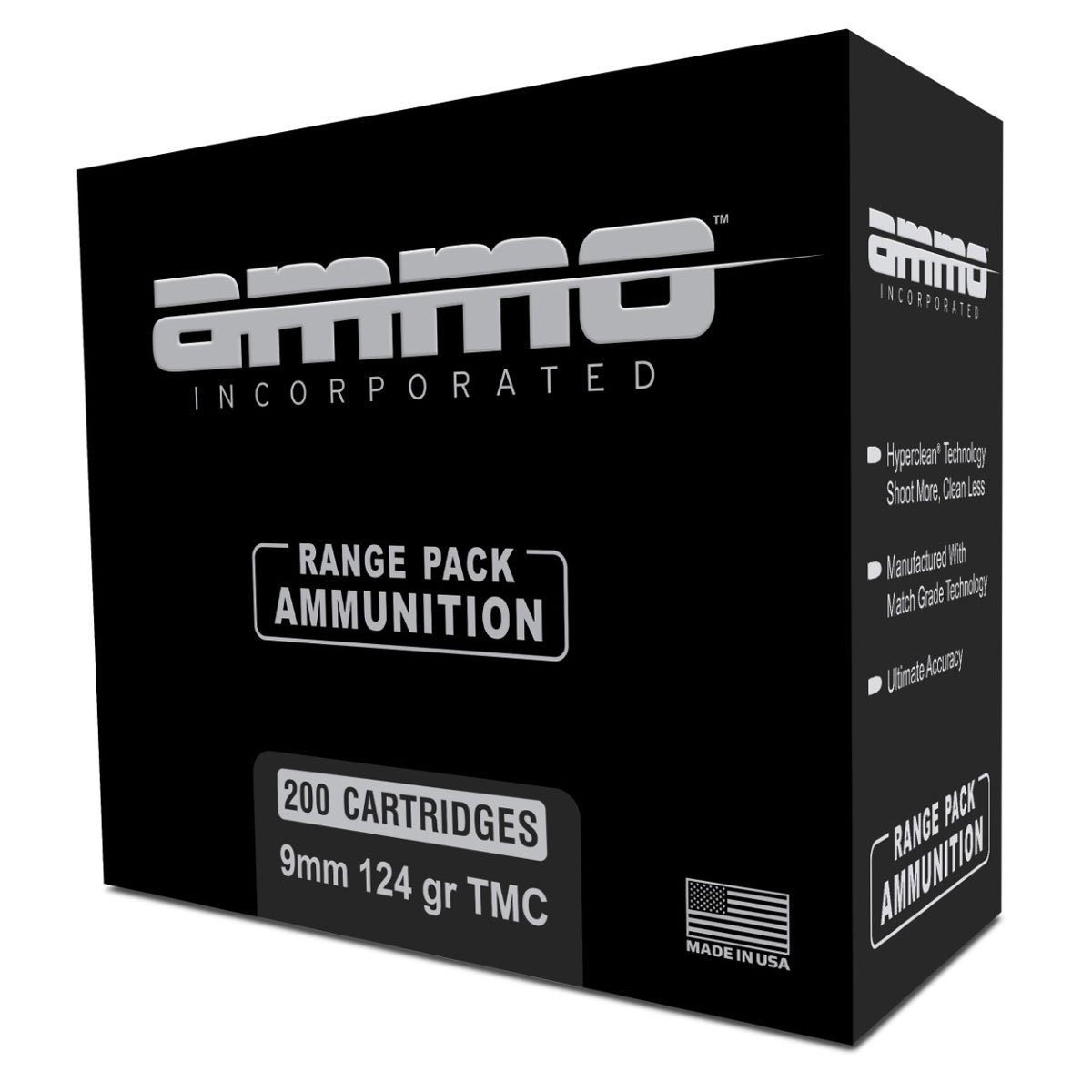 Ammo Inc 9mm Ammo 124gr TMC 200rd Range Pack - 9124TMC-A200 - Ammo Inc