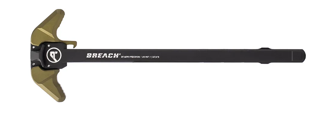 Aero Precision AR10 BREACH Ambi Charging Handle w/ Large Lever, Black/OD Green - Aero Precision