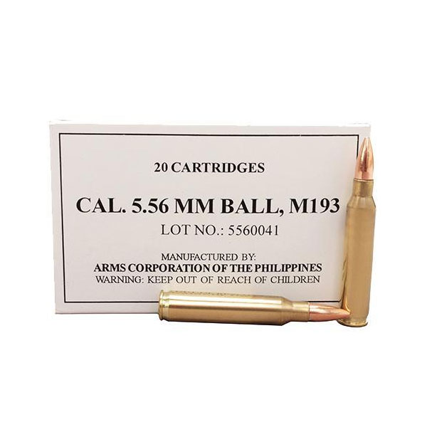 Armscor M193 5.56 Ammo FMJ 55 Gr 20rds - 50174 - Armscor