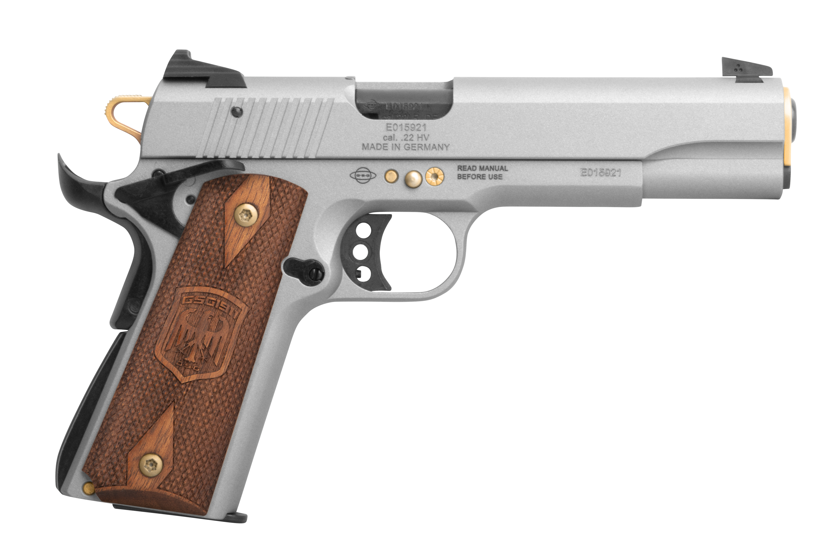 ATI GSG M1911 Limited Anniversary Edition 5" .22lr 10rd Pistol, Gray/Wood - GERG2210M1911AN15 - Ati