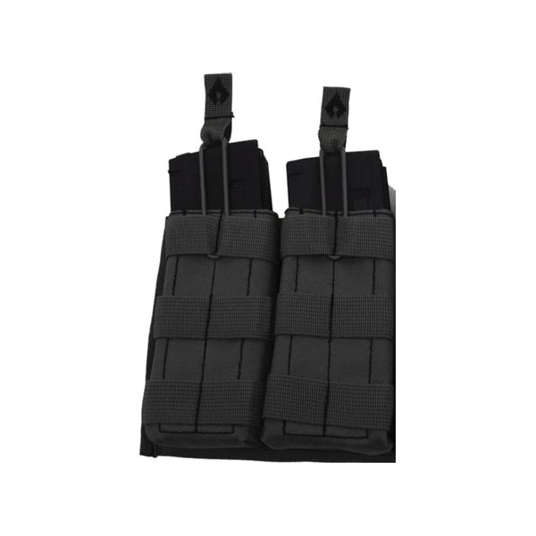 Advance Warrior Solutions Open Top Double Magazine Pouch, Black - Advance Warrior Solutions
