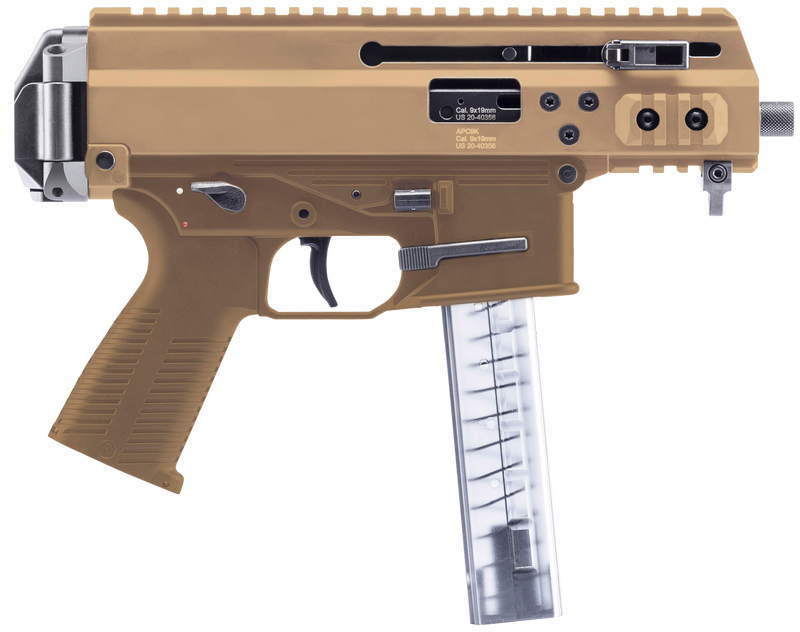 B&T USA APC9K Pro 9mm 4.30" 30rds Pistol in Coyote Tan - Tactical and Versatile - BT36045CT - B&T