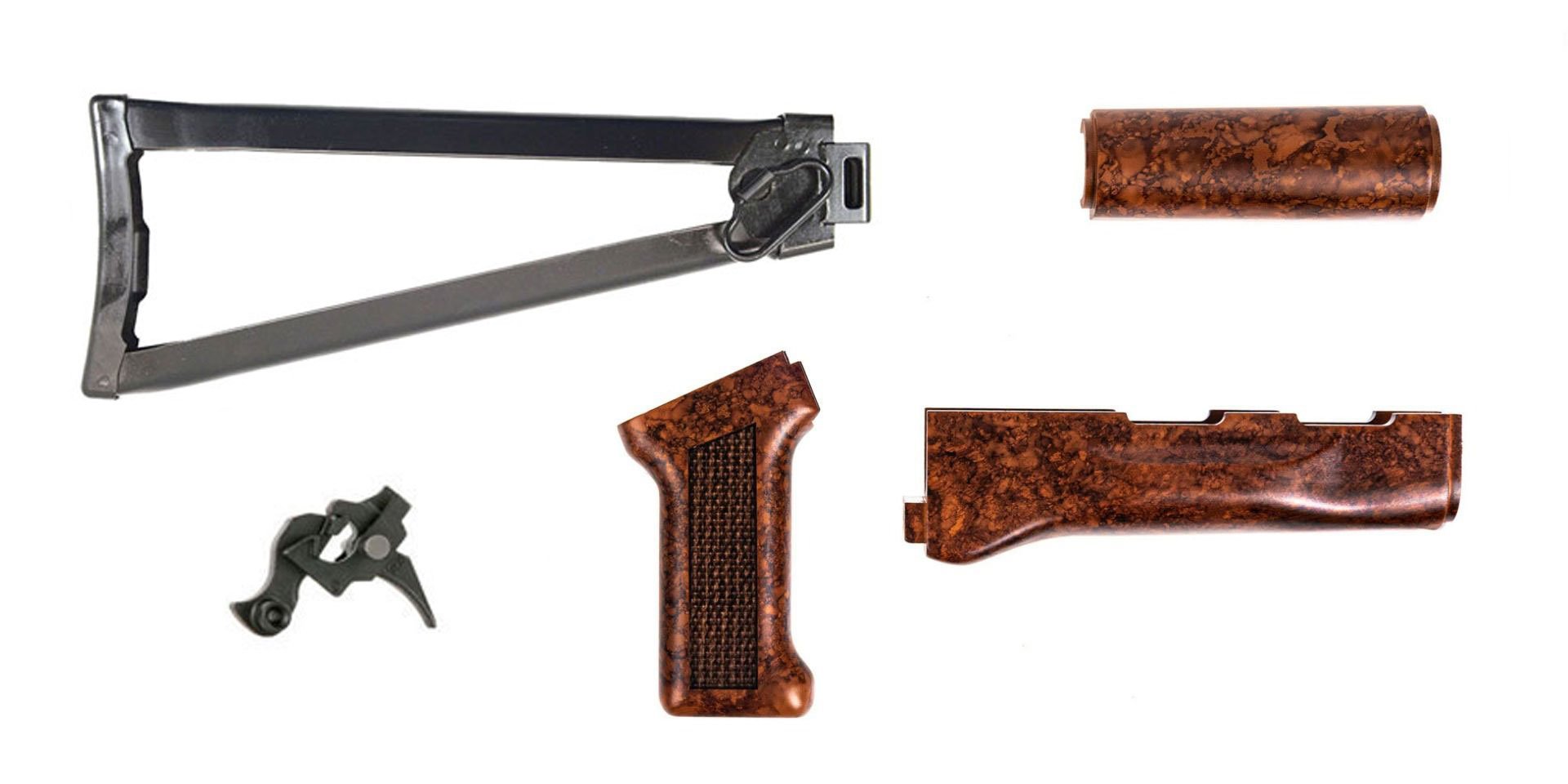 PSA AK Imitation "Bakelite" Furniture set w/ Folding Stock and PSA Custom ALG AKT-EL AK Single Stage Trigger