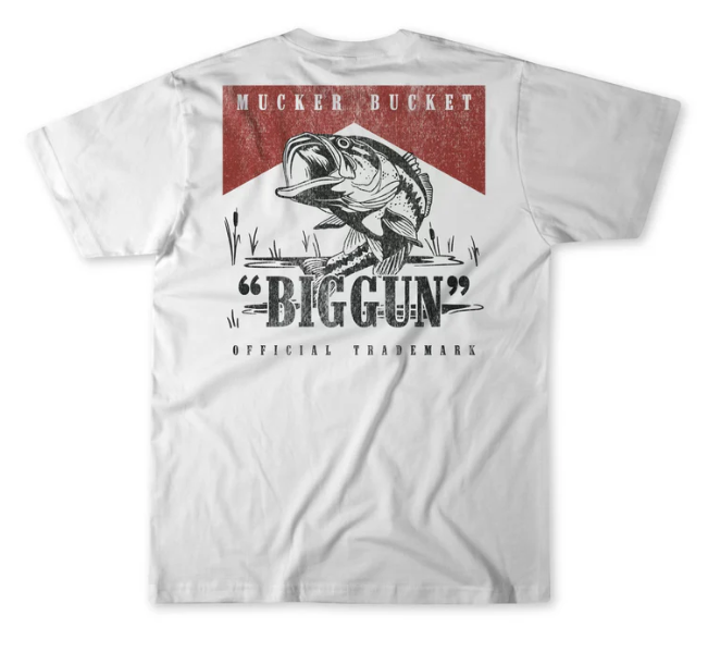 Mucker Bucket Big Gun T-Shirt, 2X-Large - MB-BIGGUN-WHITE-2X