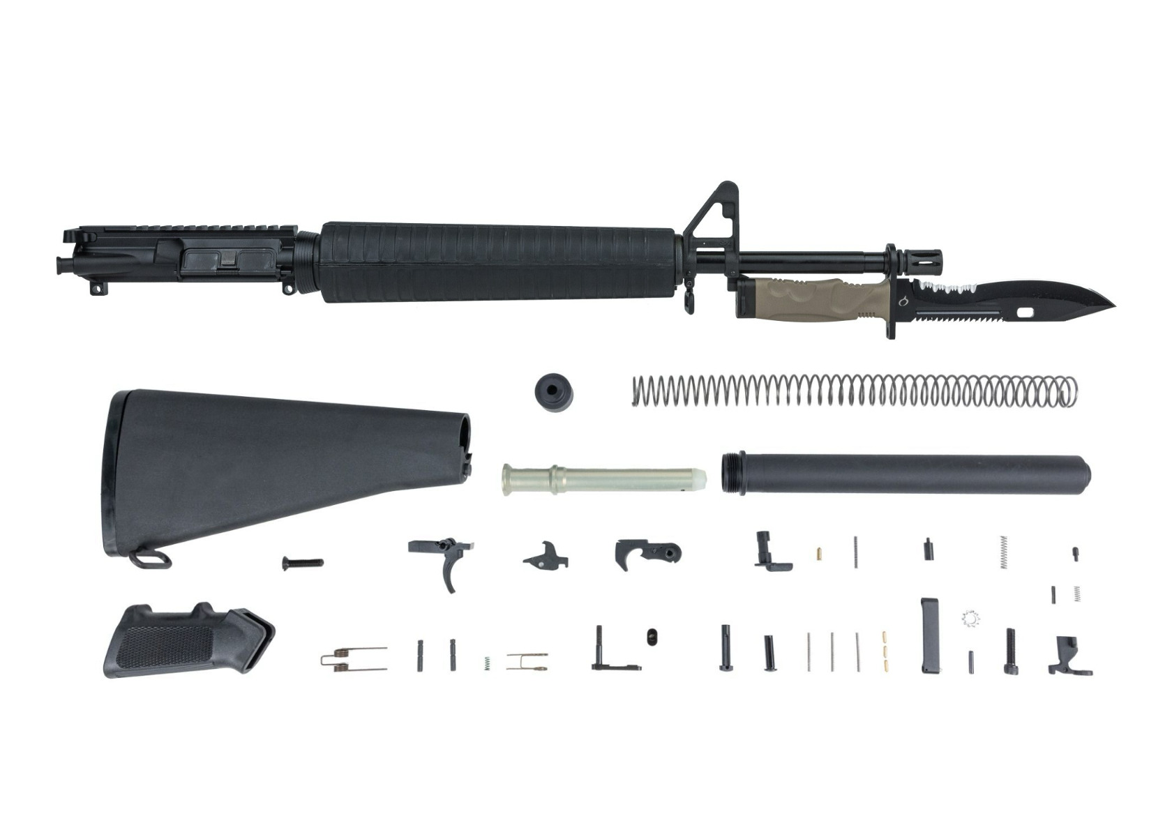 PSA 20" Rifle Length 5.56 NATO 1/7 Nitride Freedom Rifle Kit With Kronos Bayonet L Fixed Blade W/ Sheath, Coyote/Black - Palmetto State Armory