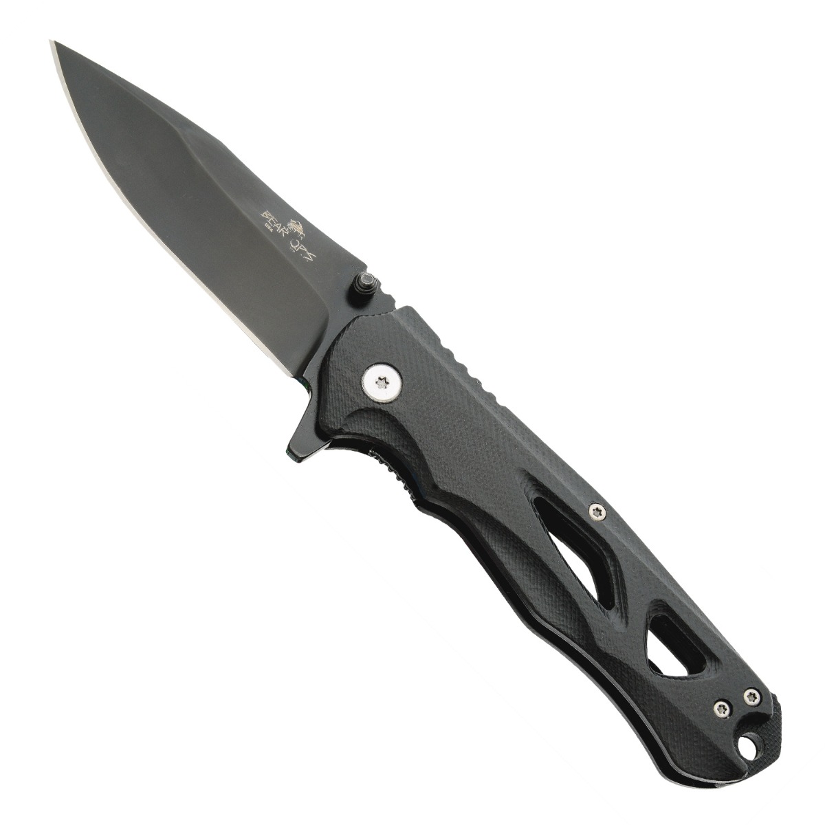 Bear & Son 4 1/4" Bear Swipe IV, Black and Green - A-400-B4-B - Bear & Son