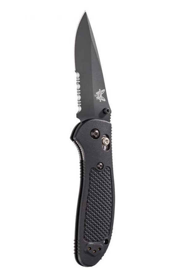 Benchmade Griptillian Serrated Drop Point Folding Knife, Black - 551SBK-S30V