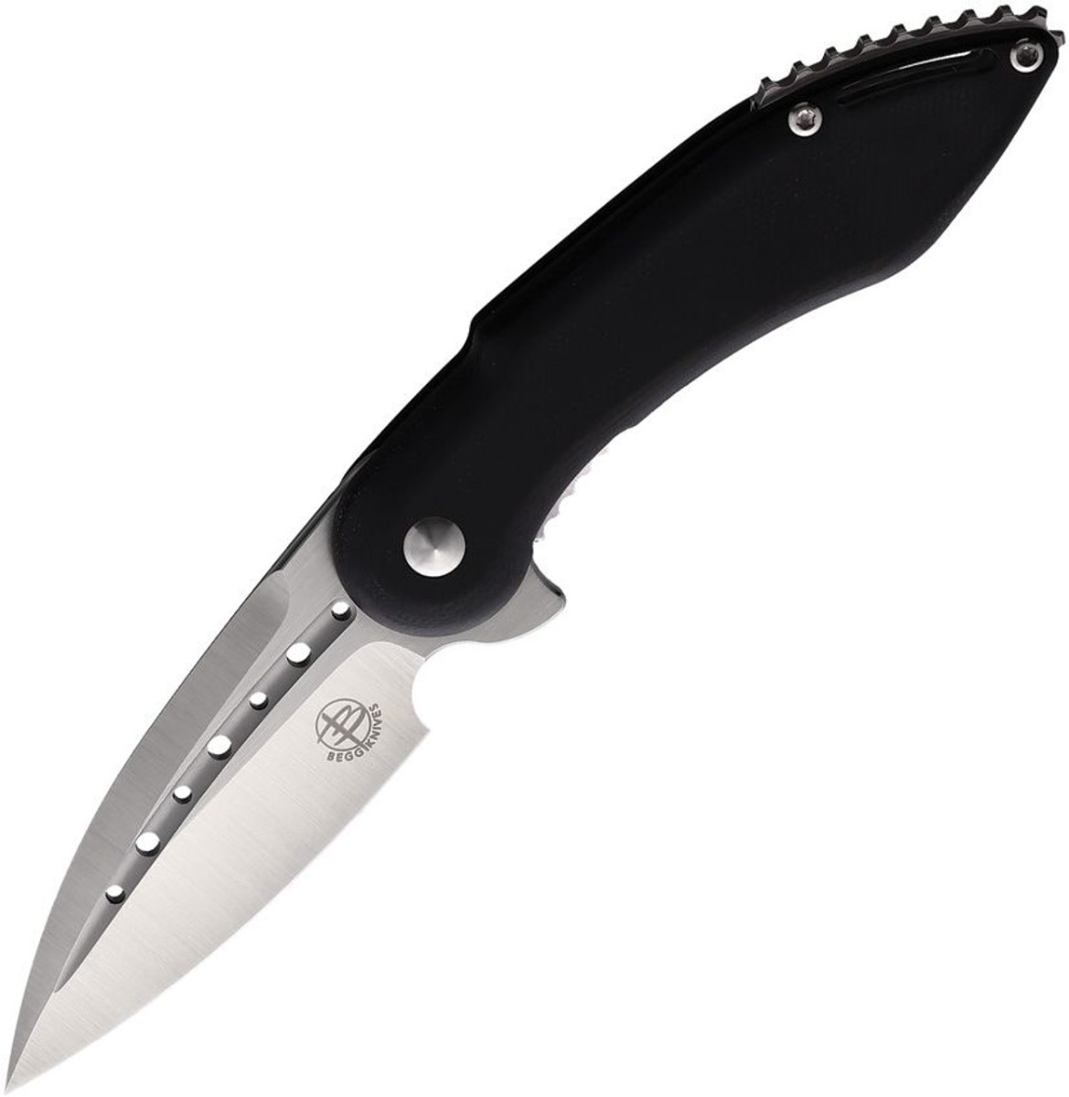 Begg Knives Mini Glimpse Folding Drop Point Knife, Black - BG005 - Begg Knives