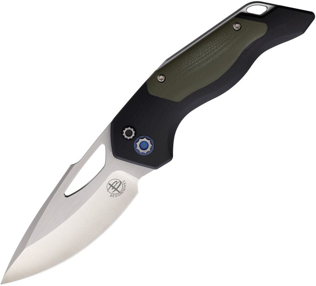 Begg Knives Steelcraft Galaxy Folding Harpoon Drop Point Knife, Black/Green - BG057 - Begg Knives