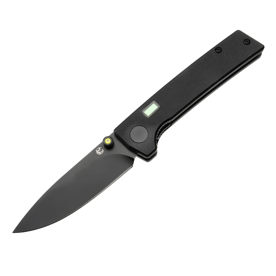 Glow Rhino Fermi Knife - Black Scales Yellow Thumbstud