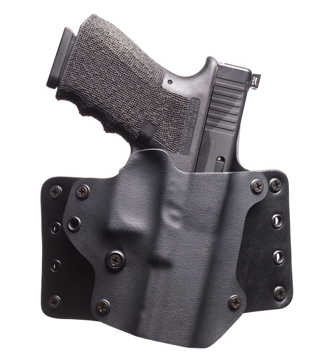 Black Point Tactical Leather Wing Right Hand Glock 43 Holster, Textured Black - 103336 - Black Point Tactical
