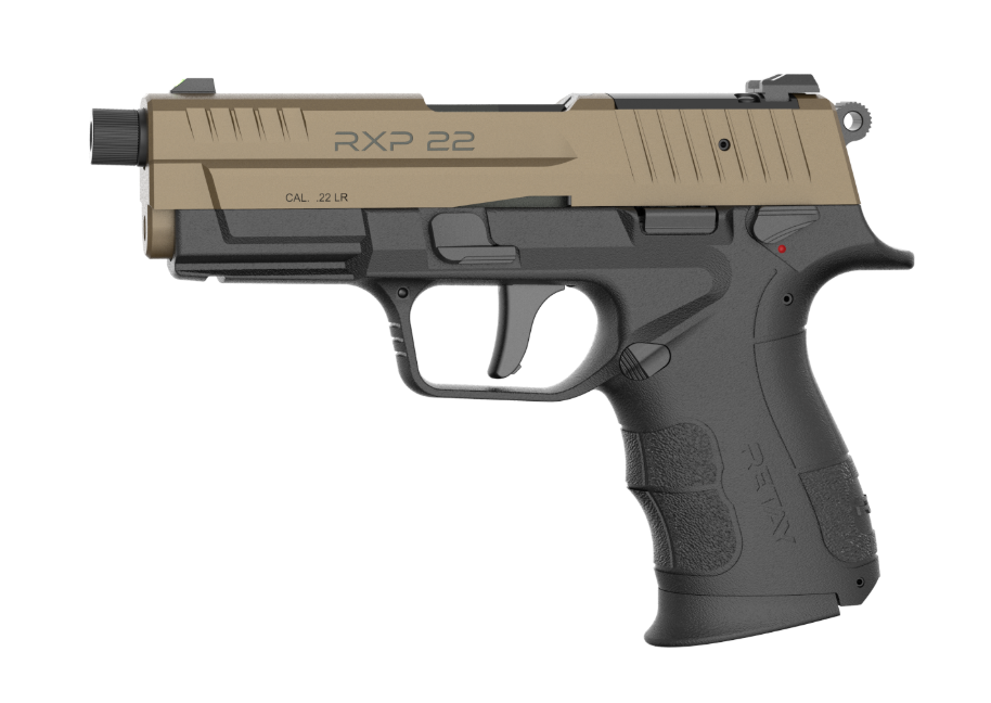 Retay RXP22 Threaded Barrel 22LR W/ (2)13rd Magazines, BLK / FDE Slide - Retay