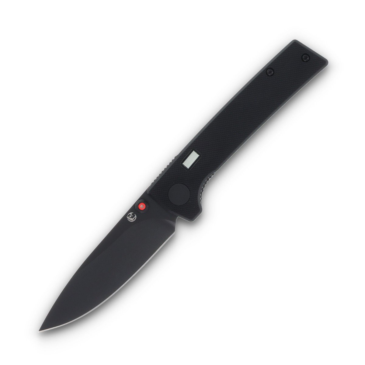 Glow Rhino Fermi Knife - Black Scales Red Thumbstud
