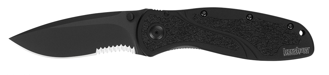 Kershaw Blur Black Serrated Knife - Kershaw
