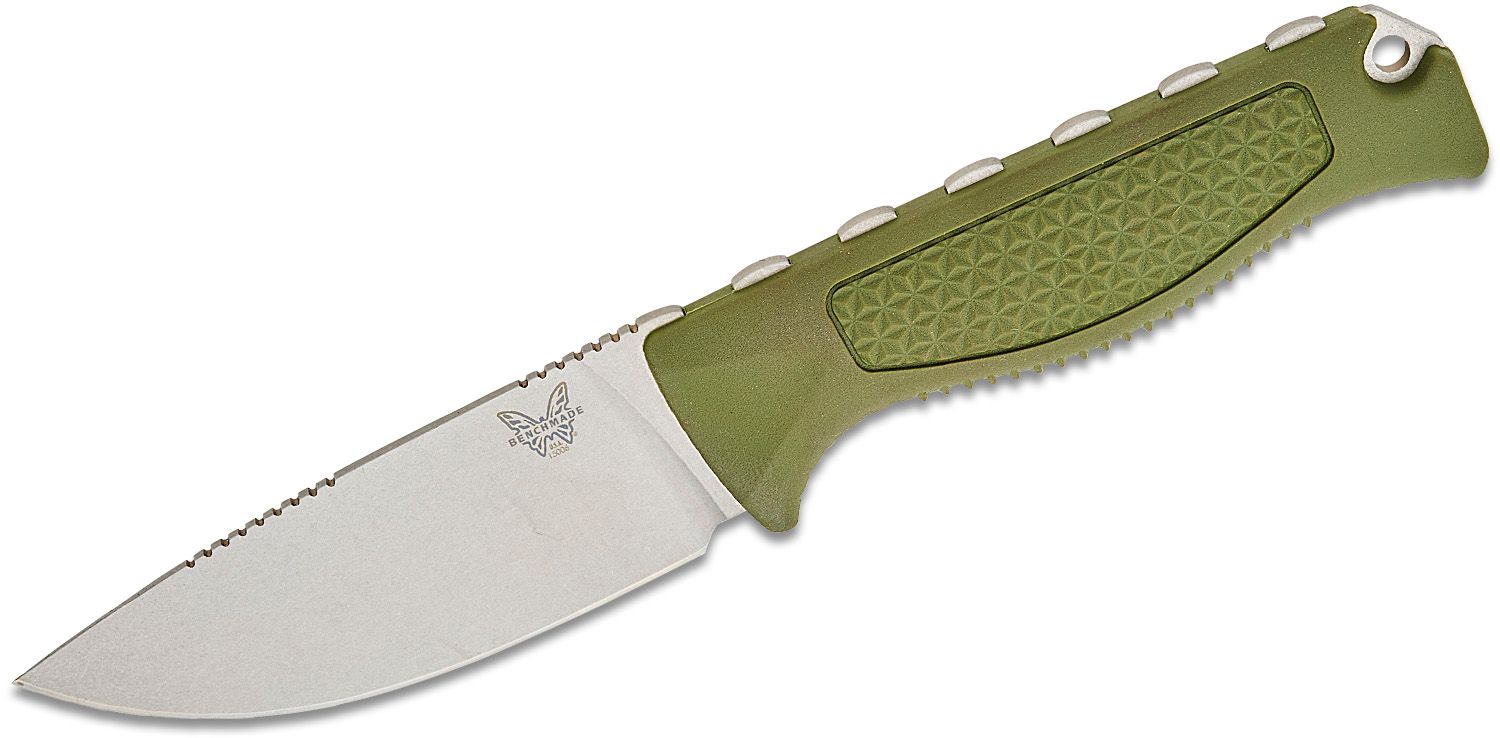 Benchmade Steep Country Fixed Blade Drop Point Knife, Dark Olive - 15006-01 - Benchmade