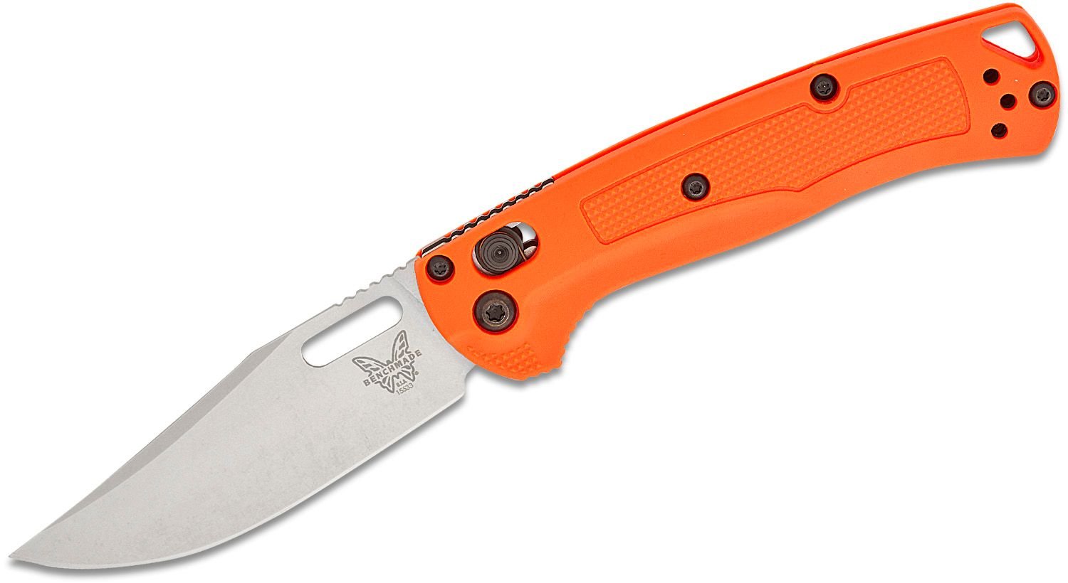 Benchmade Mini Taggedout Folding Clip Point Knife, Orange - 15533 - Benchmade