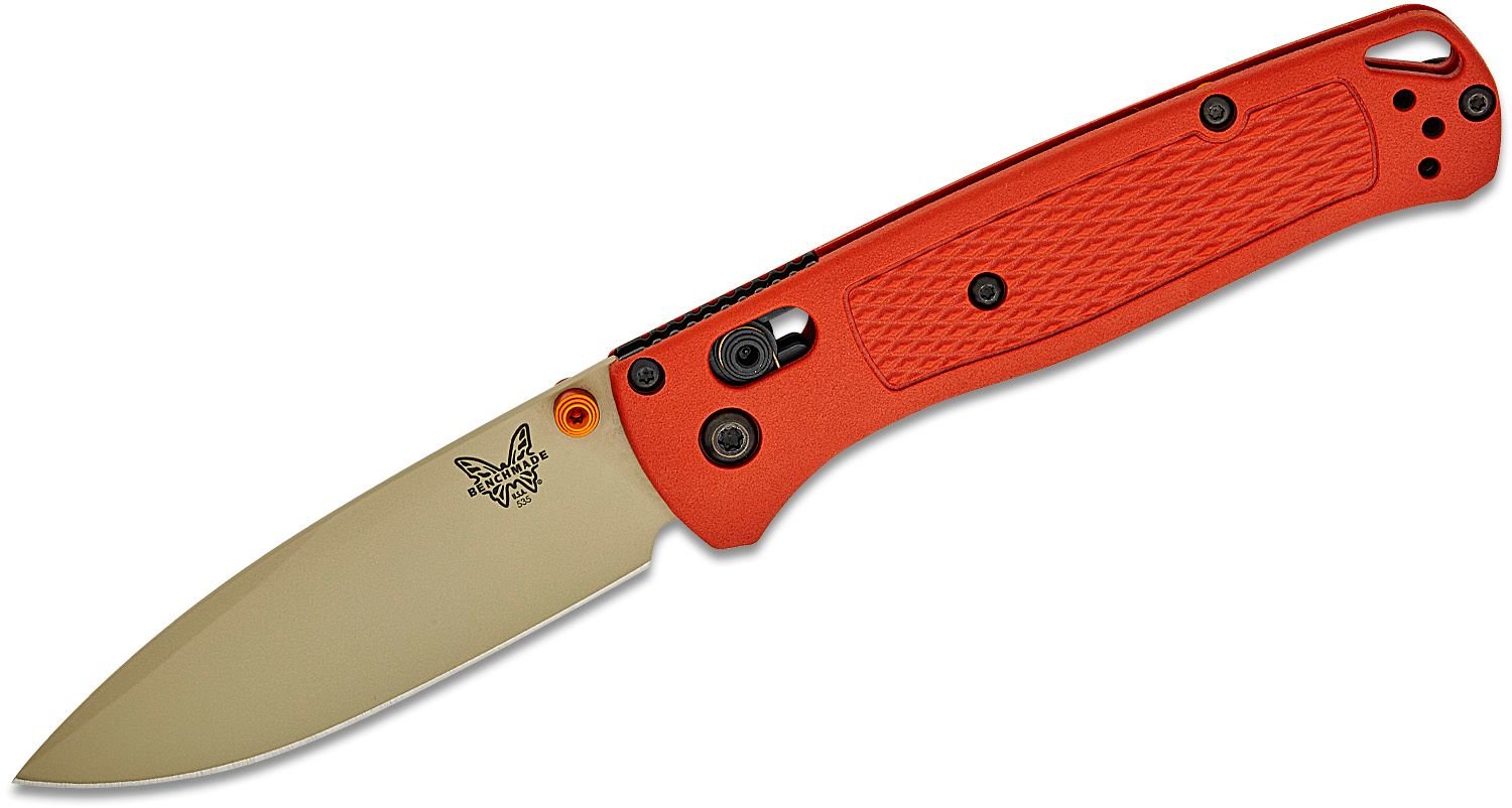 Benchmade Bugout Folding Drop Point Knife, Rust Orange - 535TN-10 - Benchmade