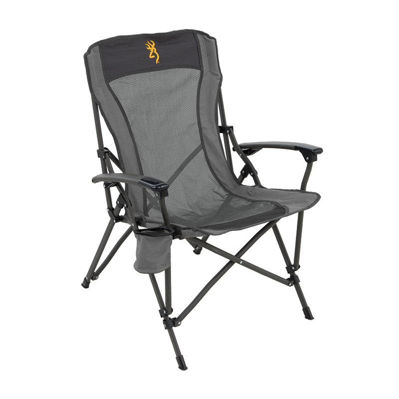 Browning Fireside Gold Buckmark Camping Chair, Charcoal/Gray 300 lb - Browning