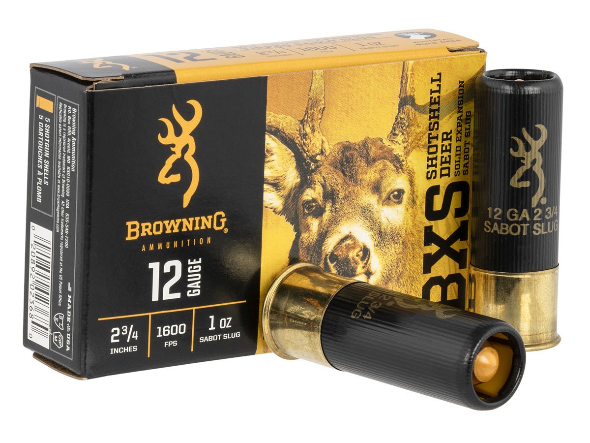 Browning BXS 2.75" 1 oz 12 Gauge Sabot Slug, 5 Round - B193111221 - Browning