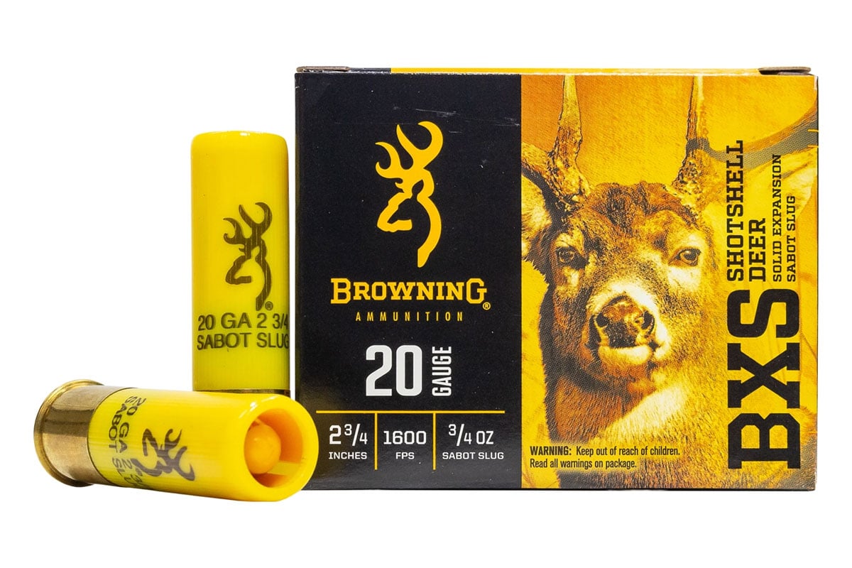 Browning BXS 2.75" 3/4 oz 20 Gauge Sabot Slug, 5 Rounds - B193112021