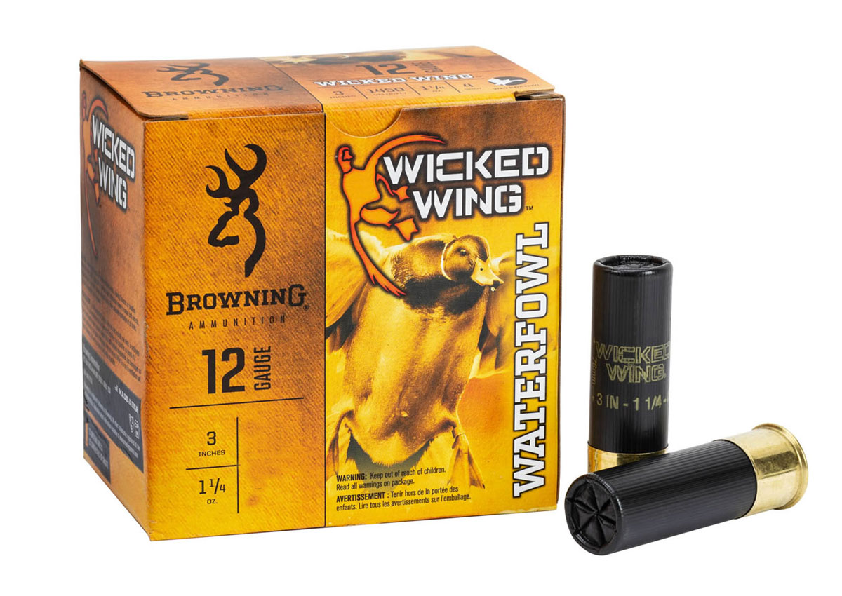 Browning Wicked Wing 3" 2 Shot 1.25 oz 12 Gauge Ammunition 25 Rounds - B193421232 - Browning