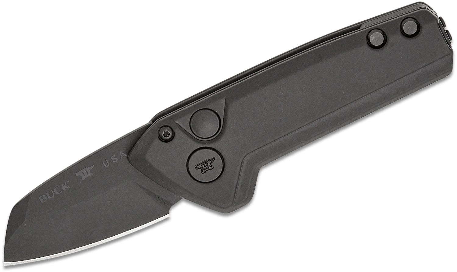 Buck Mini Deploy Auto Folding Wharncliffe Knife, Blackout - 0839BKS1-B