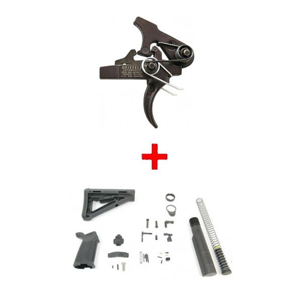 Geissele Super Semi-Automatic Enhanced (SSA-E) Trigger & PSA AR-15 MOE Lower Build Kit- Without FCG - 