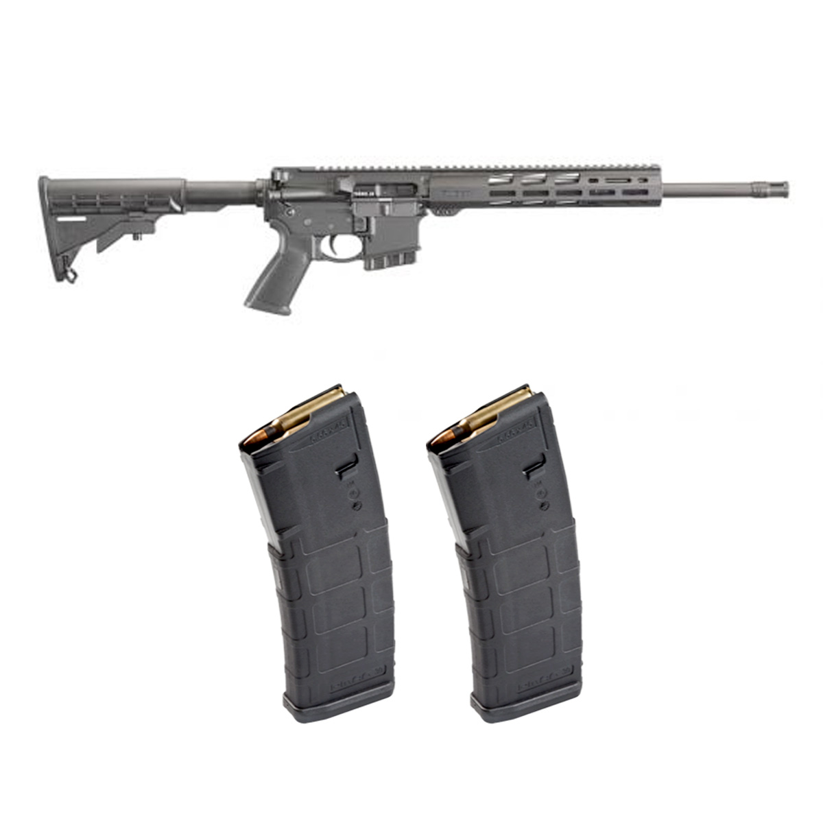 Ruger AR-556 M-Lok 5.56x45 10rd Rifle & 2 Magpul PMAG 30rd Gen2 5.56 Magazines -