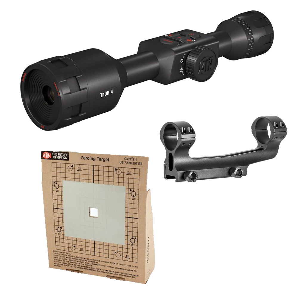 ATN Thor 4 HD 2-8X25MM Thermal Riflescope & ATN 30MM Picatinny Mount With ATN Thermal Pack Shooting Targets