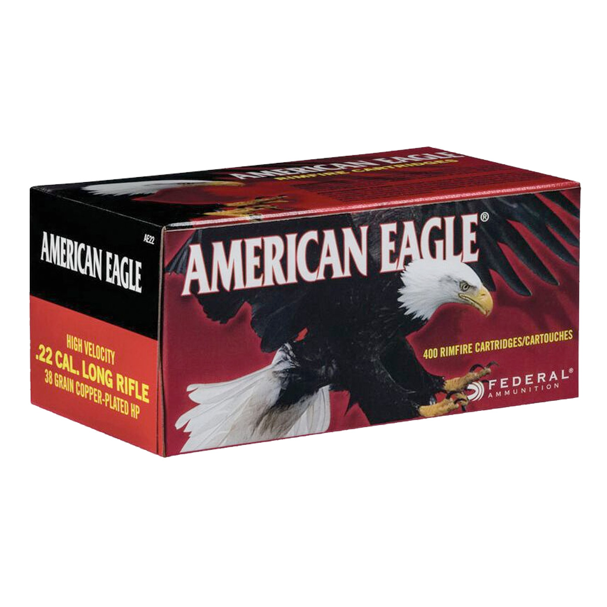 400 Rounds of Federal American Eagle .22LR JHP 38gr Ammo